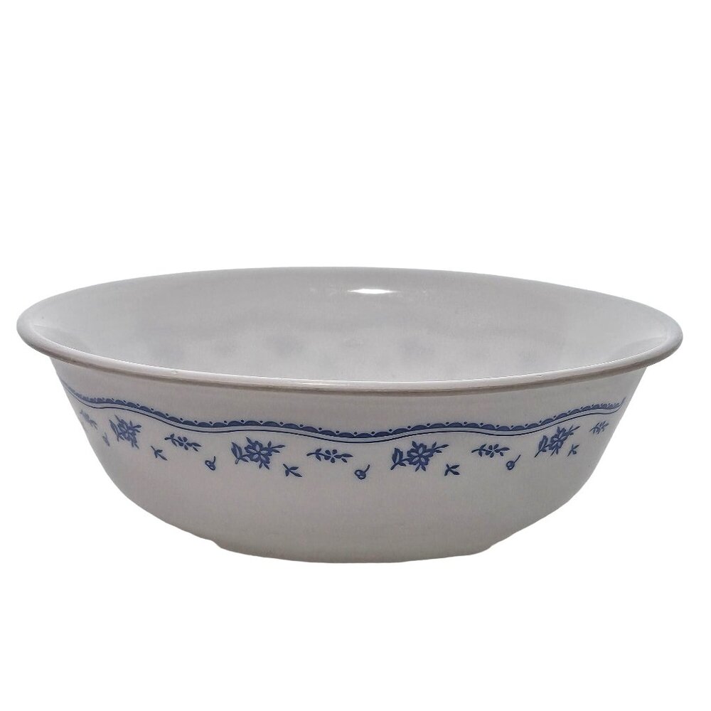 2 Corelle Morning Blue Soup Salad Bowl set 6.25" blue floral border